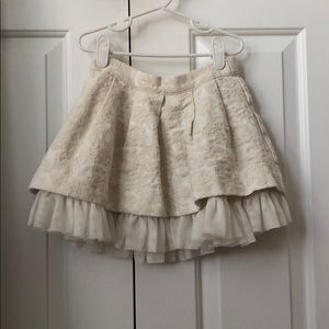 Girls Cream Dressy Skirt